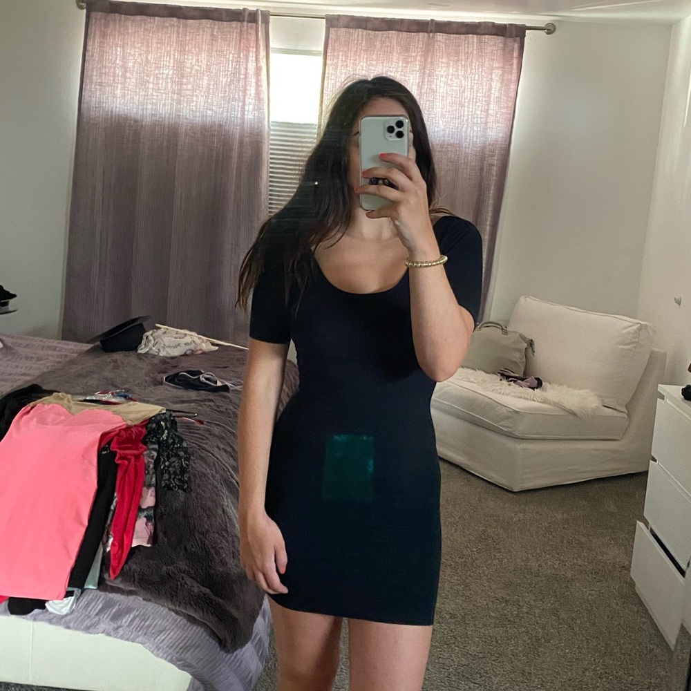 Black American Apparel Fitted Black Dress
